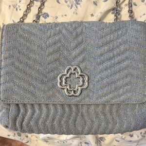 Maje Silver Quilted Shoulder Bag